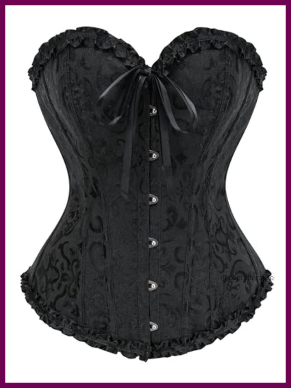 Overbust Corset Top 14-Bone Steel Boned Waist Trainer Lace Up Bustier